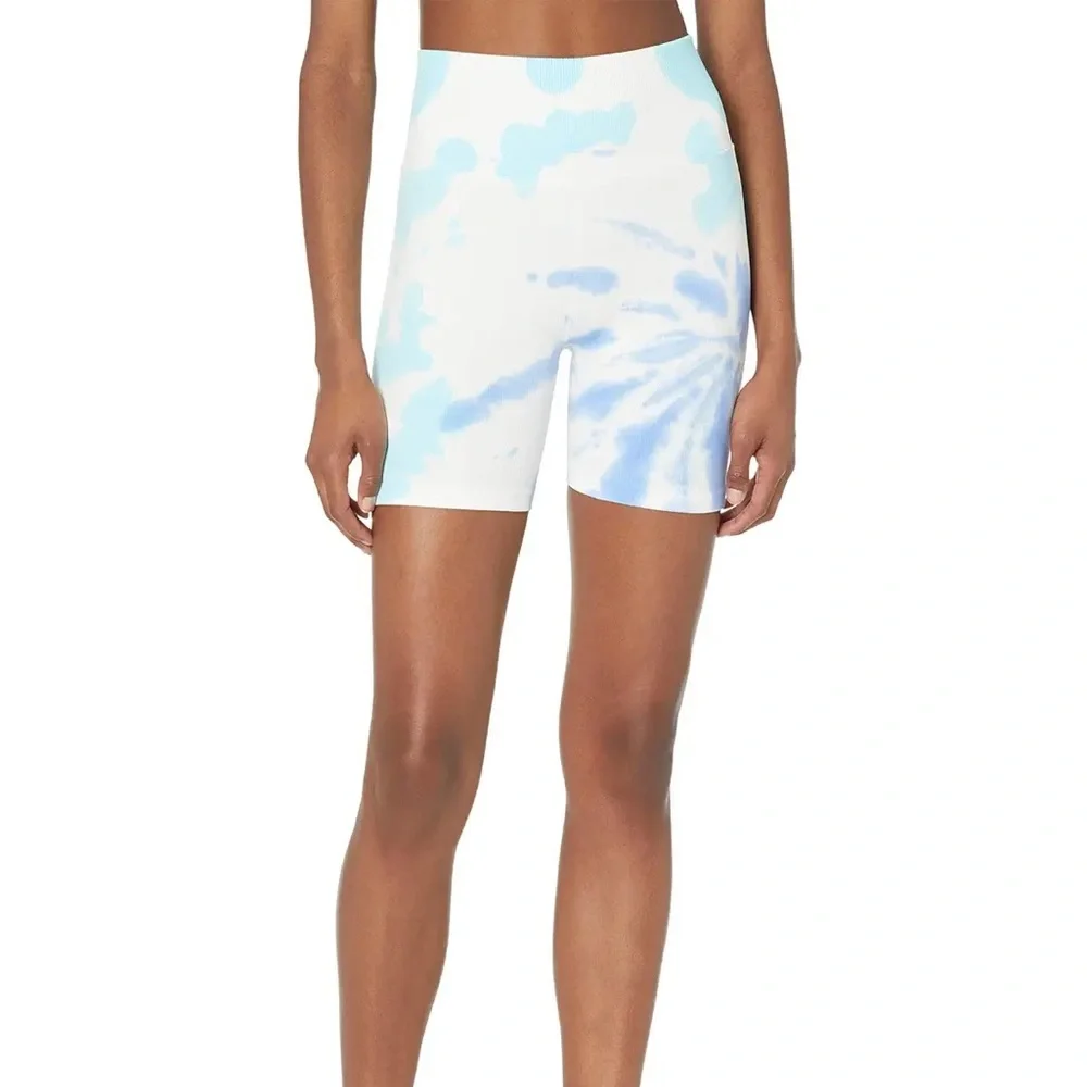 SPIRITUAL GANGSTER- Aruba Tie-Dye Biker Shorts Athletic Gym CrossFit Workout Run